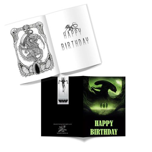 ALIEN PLANET SPACESUITS BIRTHDAY CARD